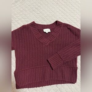 Pink Rose Women's Deep Red V-Neck Sweater